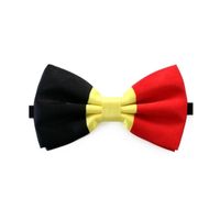 Zwart/geel/rood verkleed vlinderstrikje 12 cm voor dames/heren   - - thumbnail