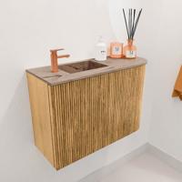 Toiletmeubel Mondiaz Joya Dlux | 61.6 cm | Meubelkleur Oak | Faye wastafel Arena Wasbak Links | 1 kraangat