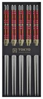 Tokyo Design Studio - Eetstokjes - Roestvrij Staal - Rood - 5pcs - thumbnail