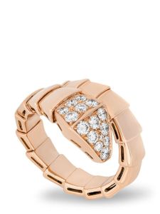 Bvlgari Pre-Owned 18kt rose gold Serpenti diamond ring - Or