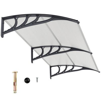 199 x 99 cm Voordek voor de Voordeur Aluminium Overkapping Schuin Dak Voordek Voordeur Overkapping Grijs