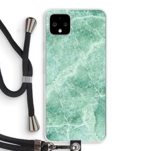 Groen marmer: Pixel 4 XL Transparant Hoesje met koord