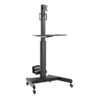 ACT AC8374 Mobiel Werkstation | Enkele monitor | PC/Toetsenbord/Muis Houder | Zwart