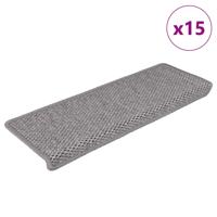VidaXL Trapmatten zelfklevend 15 st sisal-look 65x21x4cm zilverkleurig