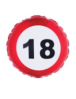 Folieballon verkeersbord 18 jaar