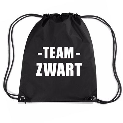 Sportdag tasje - Team zwart - opberg rugtas/ sporttas - 11 Liter - 45x34 cm - div kleuren
