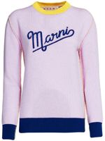 Marni pull à logo brodé - Rose