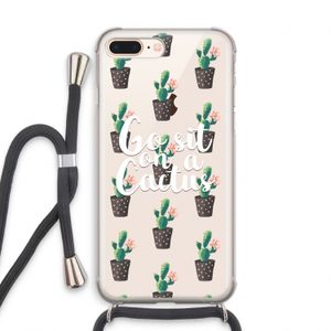 Cactus quote: iPhone 7 PLUS Transparant Hoesje met koord