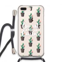 Cactus quote: iPhone 7 PLUS Transparant Hoesje met koord