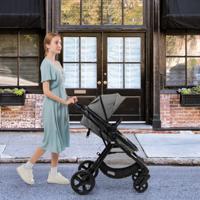 High Landscape-Kinderwagen 2-In-1 Converteerbare Kinderwagen met Verstelbare Luifel en Rugleuning voor 6-36 Maanden Grijs