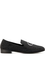 Giuseppe Zanotti mocassins à ornements en cristal - Noir
