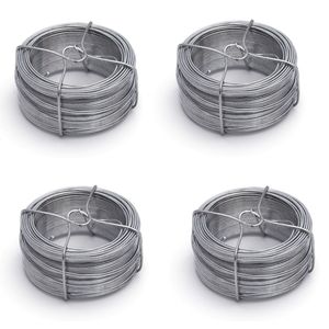 4 rolletjes ijzerdraad / binddraad / binddraden staal verzinkt 1,8 mm x 50 m op rol