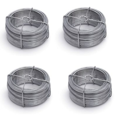 4 rolletjes ijzerdraad / binddraad / binddraden staal verzinkt 1,8 mm x 50 m op rol