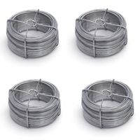 4 rolletjes ijzerdraad / binddraad / binddraden staal verzinkt 1,8 mm x 50 m op rol