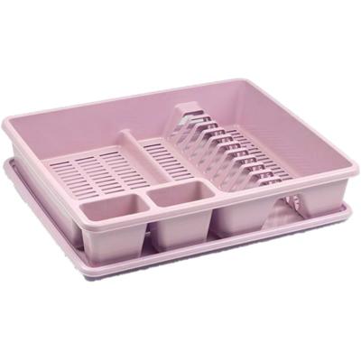 Plasticforte Afwas afdruiprek - roze - kunststof - 48 x 38 x 9 cm - met lekbak