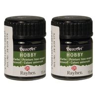 2x Zwarte acrylverf/allesverf potje 15 ml hobby/knutselmateriaal