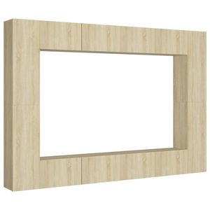 The Living Store Televisiekast Stereokast - Sonoma Eiken - 100 x 30 x 30 cm / 30.5 x 30 x 90 cm - Montage vereist