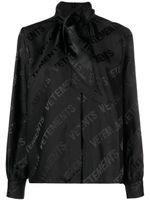 VETEMENTS chemise à logo en jacquard - Noir - thumbnail