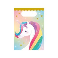 Cadeau tasjes unicorn papier 23x16cm 6 stuks