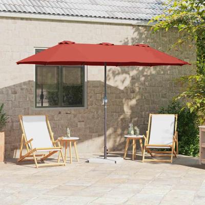 Tuinparasol Terracotta 380 x 196 x 235 cm Poedergecoat staal