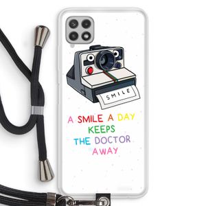 Smile: Samsung Galaxy A22 4G Transparant Hoesje met koord