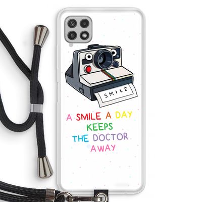 Smile: Samsung Galaxy A22 4G Transparant Hoesje met koord
