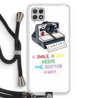 Smile: Samsung Galaxy A22 4G Transparant Hoesje met koord