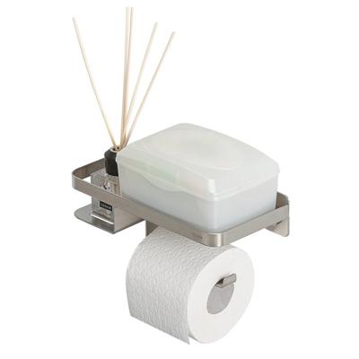 Tiger Toiletrolhouder Caddy Met Planchet RVS Geborsteld
