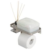 Tiger Toiletrolhouder Caddy Met Planchet RVS Geborsteld