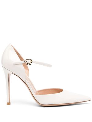 Gianvito Rossi escarpins en cuir à fini verni 105 mm - Blanc Gianvito Rossi escarpins en cuir à fini verni 105 mm - Blanc