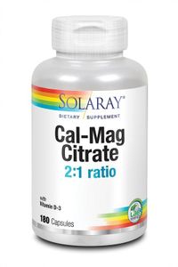 Solaray Calcium magnesium citraat 2:1 Vitamine D3 (180 caps)