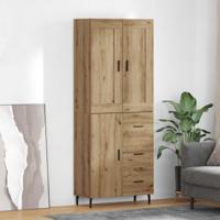 Hoge kast met lade 2 pcs Artisan Eiken Geengineerd Hout en Glas