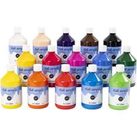 Creativ Company Acrylverf mat, diverse kleuren, 15x500 ml/ 1 doos