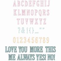 Sizzix • clear stamps with framelits fine line alpha 01 60pcs