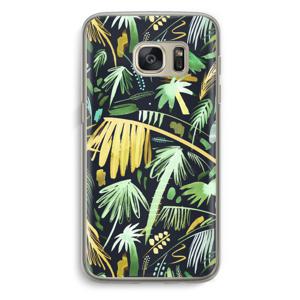 Tropical Palms Dark: Samsung Galaxy S7 Transparant Hoesje