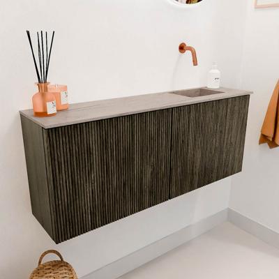 Toiletmeubel Mondiaz Joya Dlux | 100 cm | Meubelkleur Shadow | Faye wastafel Saba Wasbak Rechts | Zonder kraangat(en)