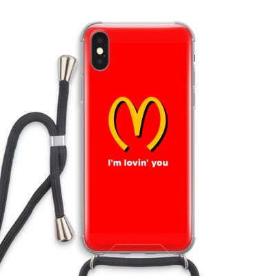 I'm lovin' you: iPhone XS Max Transparant Hoesje met koord
