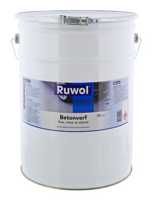 Ruwol Betonverf Zwart (RAL 9005) 20 liter