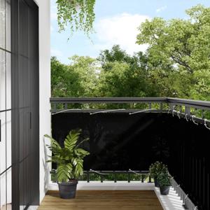 Balkonscherm 75x800 cm 100% polyester oxford zwart