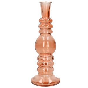 Kaarsen kandelaar Florence - zacht oranje glas - helder - D8,5 x H23 cm