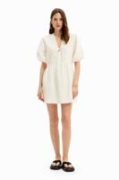 Poplin mini-jurk - WHITE - XL - thumbnail