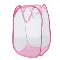 3 STKS opvouwbare pop up Wash tas wasmand tas belemmert mesh opslag Pueple vuile kleren mand (roze)