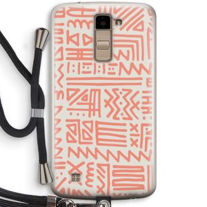 Marrakech Pink: LG K10 (2016) Transparant Hoesje met koord