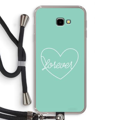 Forever heart pastel: Samsung Galaxy J4 Plus Transparant Hoesje met koord