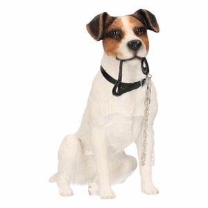 Honden beeldje Jack Russel hond met riem 15 cm