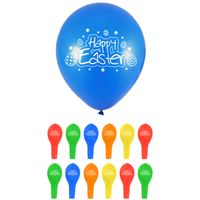 12x stuks Happy Easter thema ballonnen in verschillende kleuren 23 cm 12x stuks Happy Easter thema ballonnen in verschillende kleuren 23 cm