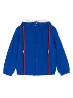 Moncler Enfant veste en coton à patch logo - Bleu - thumbnail