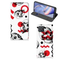 Mobiel BookCase OPPO Reno4 Z 5G Skull Red