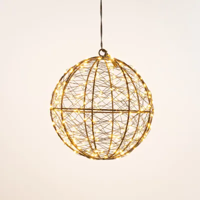 BAL METAAL 200LED IP44 TRAFO MET TIMER EN DIMMER D18CM CLASSIC WARM