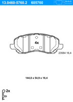 Remblokkenset, schijfrem ATE, u.a. fÃ¼r Mitsubishi, Chrysler, Jeep, Peugeot, CitroÃ«n, Lancia